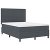 vidaXL Lit &agrave; ressort LED Gris fonc&eacute; et blanc 140 x 190 cm