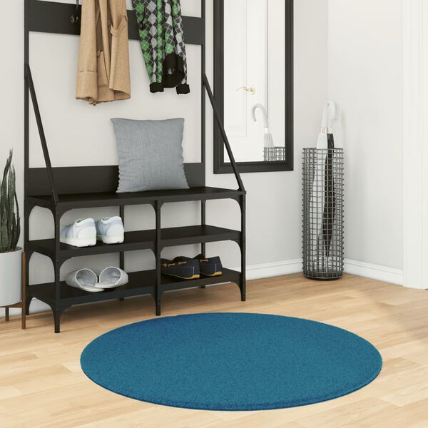 vidaXL Tapis OVIEDO &agrave; poils courts turquoise &Oslash; 100 cm