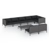vidaXL Salon de jardin 9 pcs avec coussins R&eacute;sine tress&eacute;e Gris fonc&eacute;