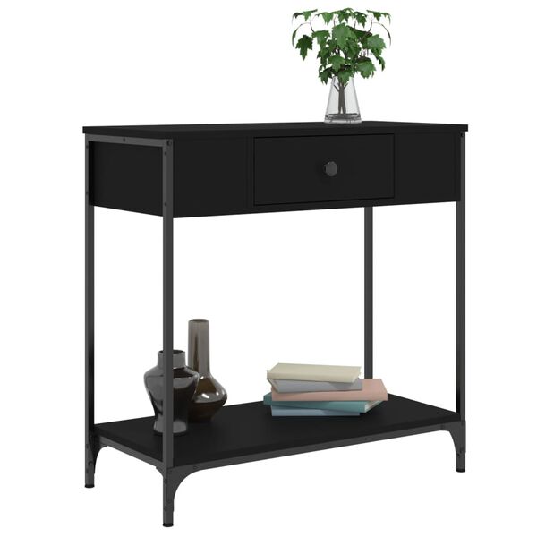 vidaXL Table console noir 75x34,5x75 cm bois d'ing&eacute;nierie