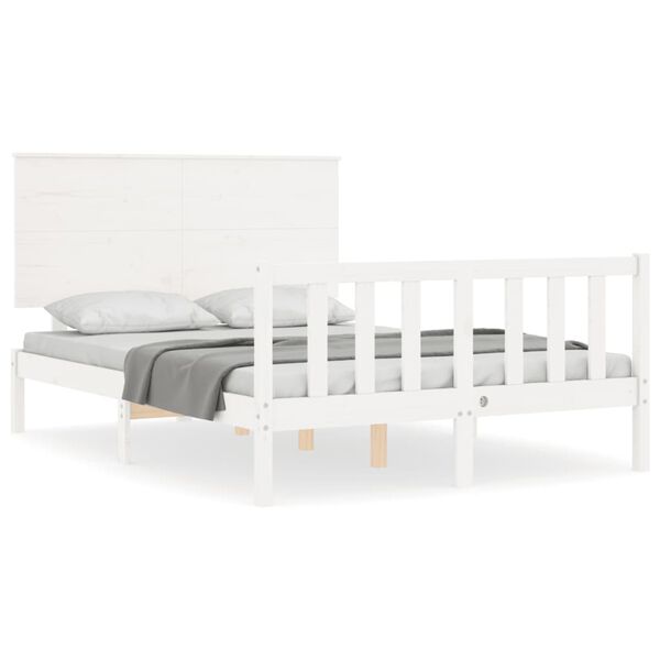 vidaXL Cadre de lit sans matelas blanc 120x200 cm bois de pin massif