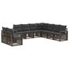 vidaXL Ensemble de canap&eacute; de jardin 9 pc 9 place Gris polyrotin