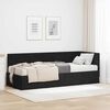 vidaXL Cadre de lit d'angle avec matelas 2 pcs Noir Velours