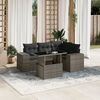 vidaXL Salon de jardin 5 pcs avec coussins gris r&eacute;sine tress&eacute;e