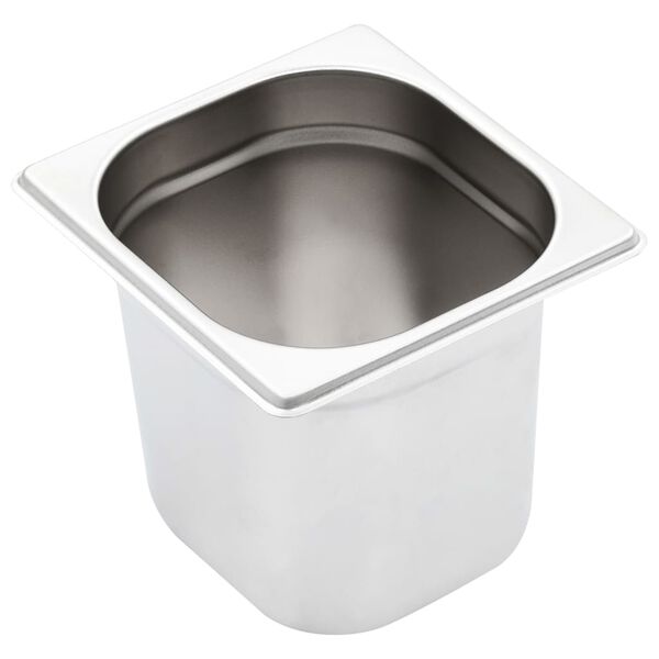 vidaXL R&eacute;cipients Gastronorm 8 pcs GN 1/6 150 mm Acier inoxydable