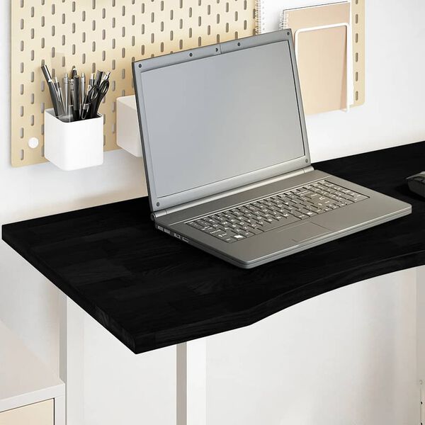 vidaXL Dessus de bureau marron fonc&eacute; bois ch&ecirc;ne massif rectangulaire