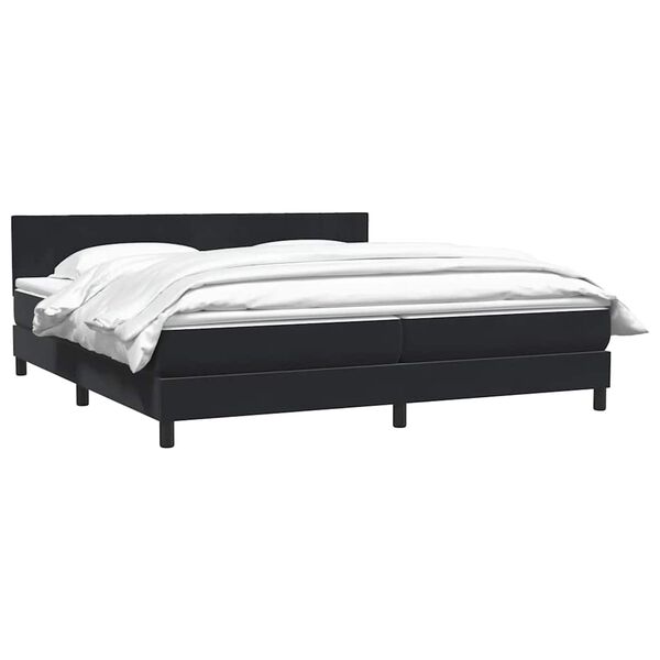 vidaXL Sommier &agrave; lattes de lit avec matelas noir 200x210 cm Velours