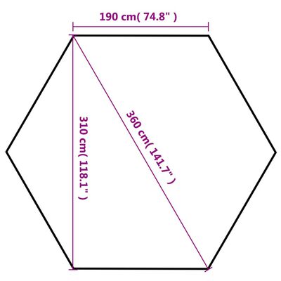 vidaXL Chapiteau hexagonal pliable Gris 3,6x3,1 m