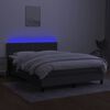 vidaXL Sommier &agrave; lattes de lit et matelas et LED Gris fonc&eacute; 140x200 cm
