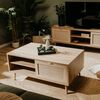 Finori Table basse Bali 55A Ch&ecirc;ne sonoma et impression de canne