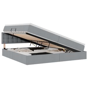vidaXL Lit avec rangement et matelas Gris clair 200 x 200 cm