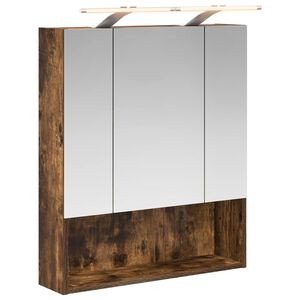 vidaXL Armoire Miroir de Salle de Bain Ch&ecirc;ne fum&eacute; 60 x 14.5 x 70 cm