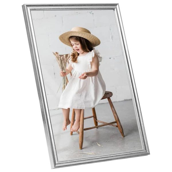 vidaXL Collage de cadres photo 5 pcs de mur Argent&eacute; 70x90 cm MDF