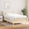 vidaXL Sommier &agrave; lattes de lit et matelas Cr&egrave;me 90x190 cm Tissu
