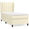 vidaXL Sommier &agrave; lattes de lit avec matelas Cr&egrave;me 80x200 cm Similicuir
