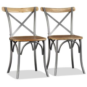 vidaXL Chaises &agrave; manger lot de 2 bois solide de manguier