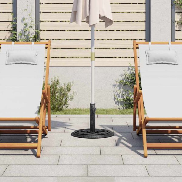 vidaXL Socle de parasol Noir 44x44x31 cm Fonte