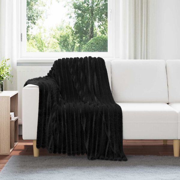 vidaXL Jet&eacute; Noir 150 x 130 cm Toison
