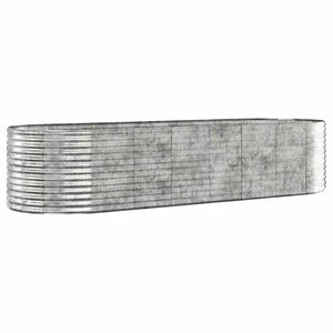 vidaXL Lit sur&eacute;lev&eacute; de jardin Acier galvanis&eacute; Argent&eacute;