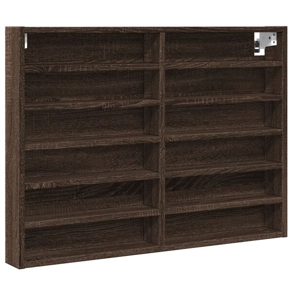vidaXL Armoire &agrave; vitrine ch&ecirc;ne marron 80x8,5x58 cm bois d'ing&eacute;nierie