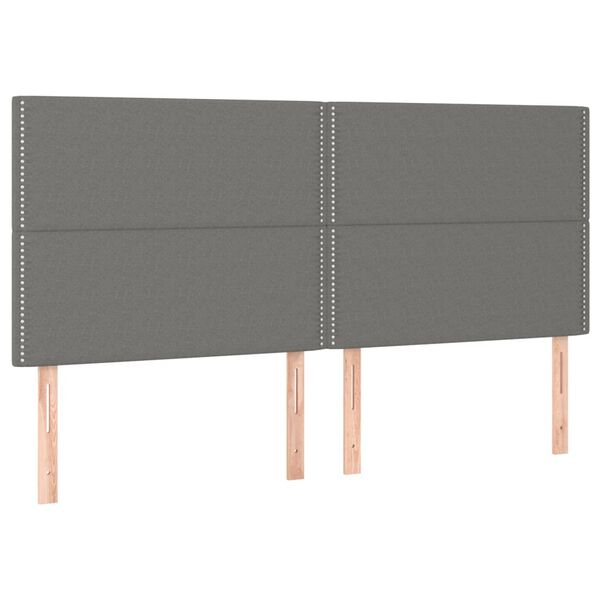 vidaXL T&ecirc;te de lit Gris fonc&eacute; 160x5x118/128 cm Tissu