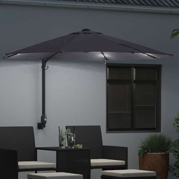 vidaXL Parasol de jardin Anthracite et noir 248 x 248 x 148 cm