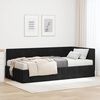 vidaXL Cadre de lit d'angle avec matelas 2 pcs Noir Velours