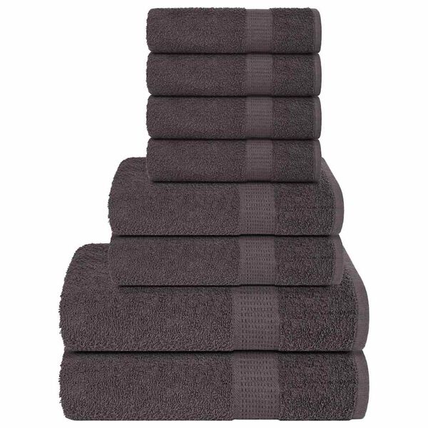 vidaXL Ensemble de serviettes 8 pcs FROGN anthracite 100% coton