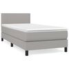 vidaXL Sommier &agrave; lattes de lit et matelas Gris clair 90x190 cm Tissu