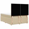 vidaXL Sommier &agrave; lattes de lit avec matelas Cr&egrave;me 140x190 cm Tissu