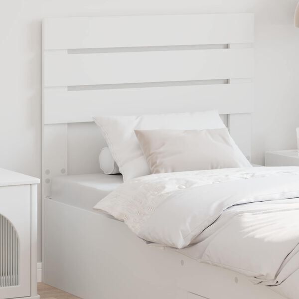 vidaXL T&ecirc;te de lit avec t&ecirc;te de lit Blanc 75 cm Bois d'ing&eacute;nierie