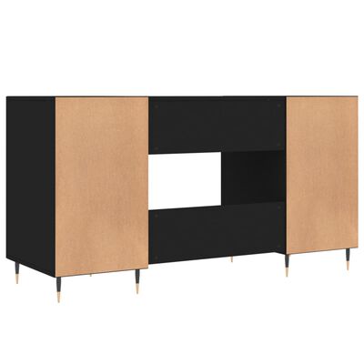 vidaXL Bureau noir 140x50x75 cm bois d'ingénierie