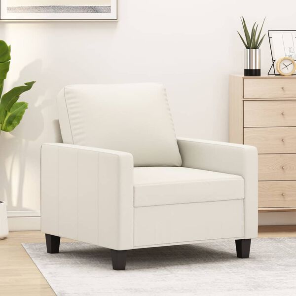 vidaXL Fauteuil Cr&egrave;me 60 cm Similicuir