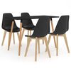 vidaXL Ensemble de salle &agrave; manger 5 pcs Noir