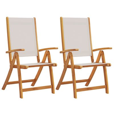 vidaXL Chaises pliables de jardin lot de 2 bois d'acacia et textilène