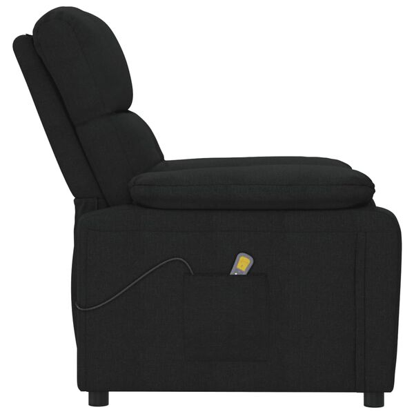 vidaXL Fauteuil de massage Noir Tissu
