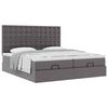 VidaXL Cadre de lit ottoman avec matelas gris 180x200 cm similicuir