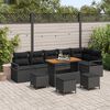 vidaXL Ensemble de canap&eacute; de jardin 10 pcs Noir Poly rotin