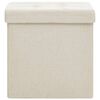 vidaXL Tabourets de rangement pliables lot de 2 blanc cr&egrave;me Faux lin