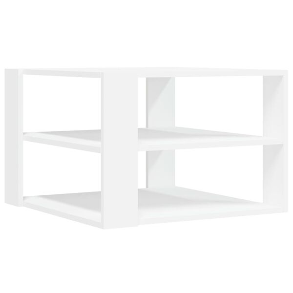 vidaXL Table basse blanc 58x58x40 cm bois d'ing&eacute;nierie
