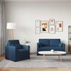vidaXL Canap&eacute; 120cm 2 pcs Bleu M&eacute;tал