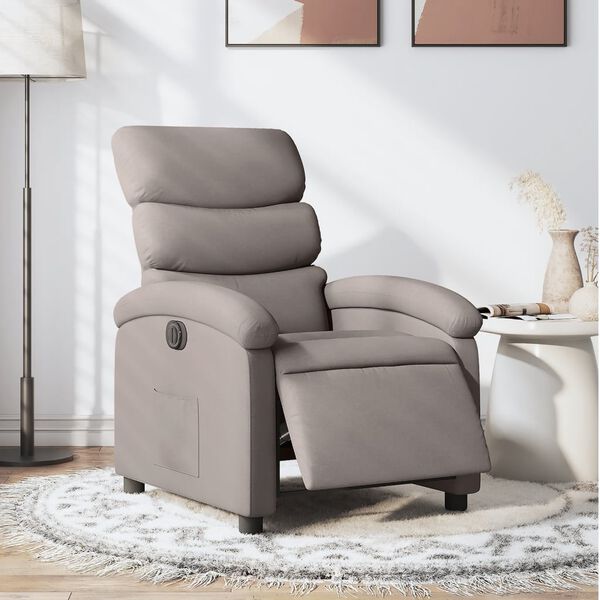 vidaXL Fauteuil inclinable &eacute;lectrique Taupe Tissu