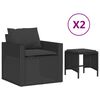 vidaXL Salon de jardin 4 pcs avec coussins noir r&eacute;sine tress&eacute;e