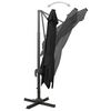 vidaXL Parasol de jardin en porte-&agrave;-faux et m&acirc;t et lumi&egrave;res LED noir