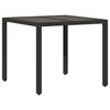 vidaXL Ensemble &agrave; manger de jardin coussins 5pcs Noir R&eacute;sine tress&eacute;e