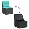 vidaXL Salon de jardin 6 pcs avec coussins noir résine tressée