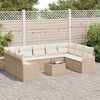 vidaXL Ensemble de canapé de jardin Beige polyrotin