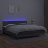 vidaXL Sommier &agrave; lattes de lit avec matelas et LED Gris 180x200 cm