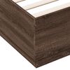 vidaXL Cadre de lit avec LED sans matelas ch&ecirc;ne marron 120x200 cm