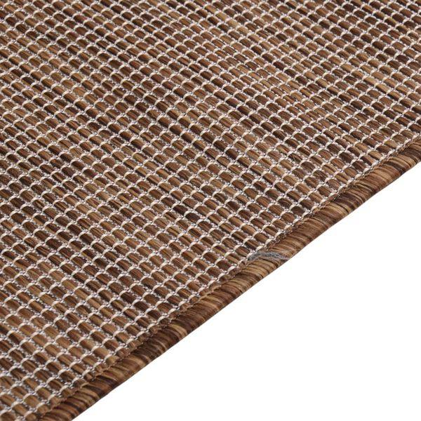 vidaXL Tapis &agrave; tissage plat d'ext&eacute;rieur 160x230 cm Marron